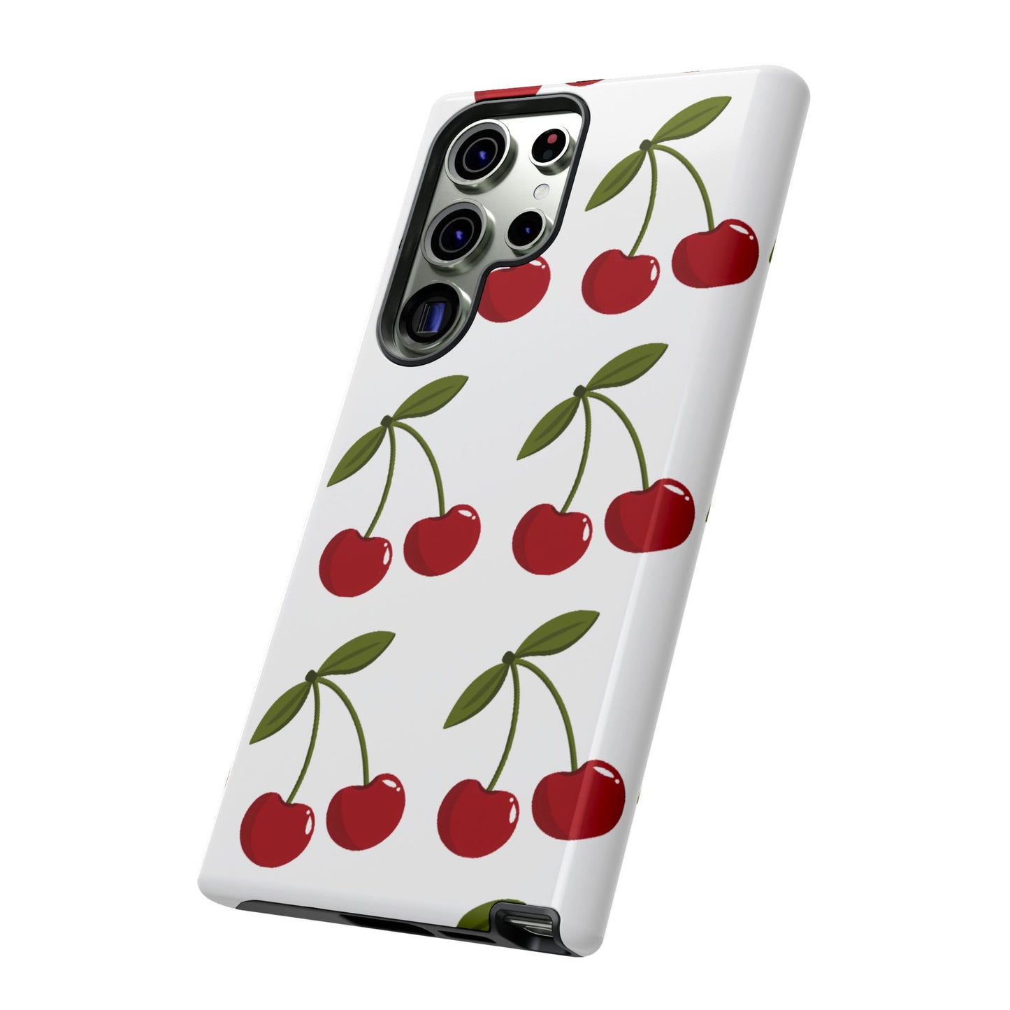 Cherry Pattern Phone Case - Tough Cases with Cute Cherry Design