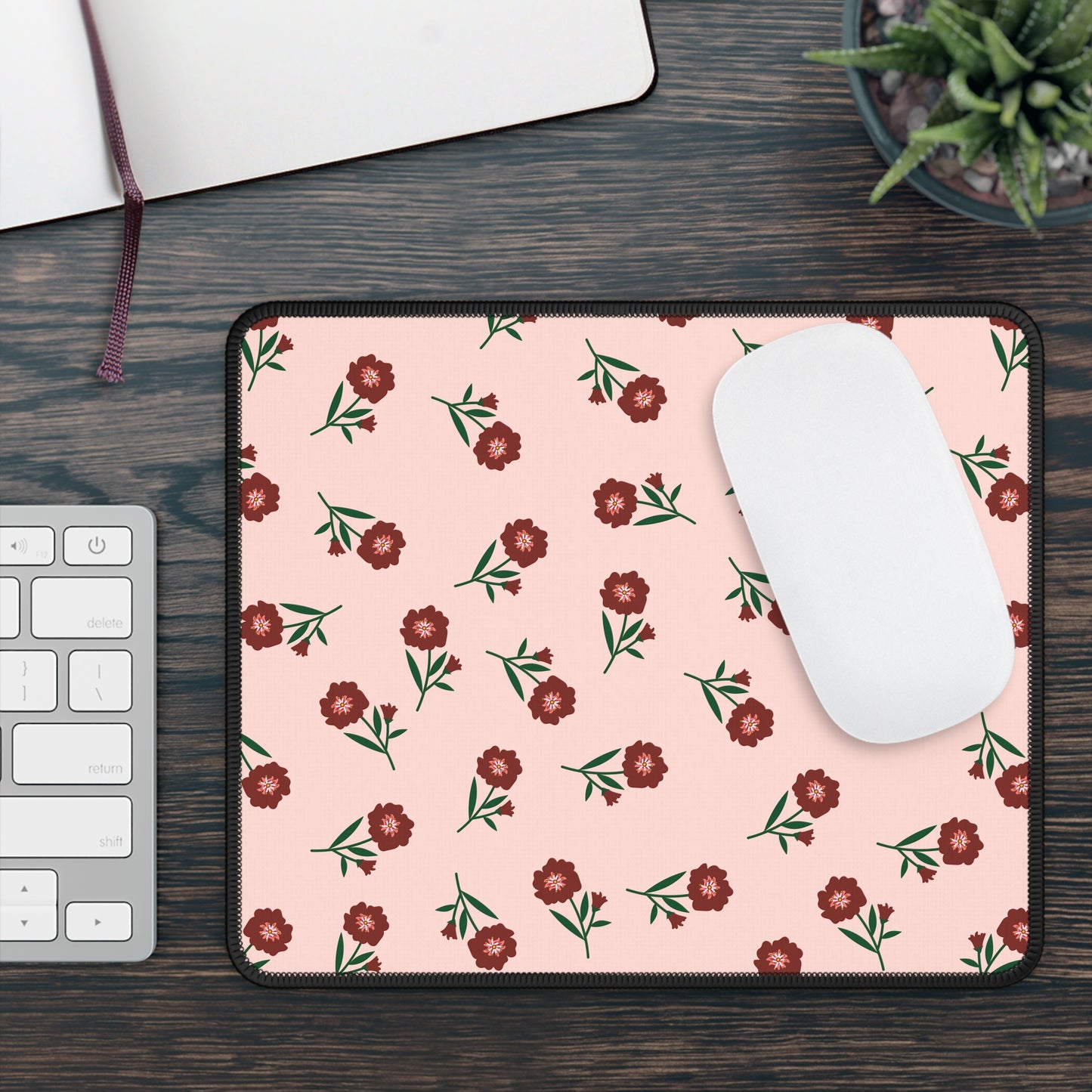 Crimson Bloom Mouse Pad