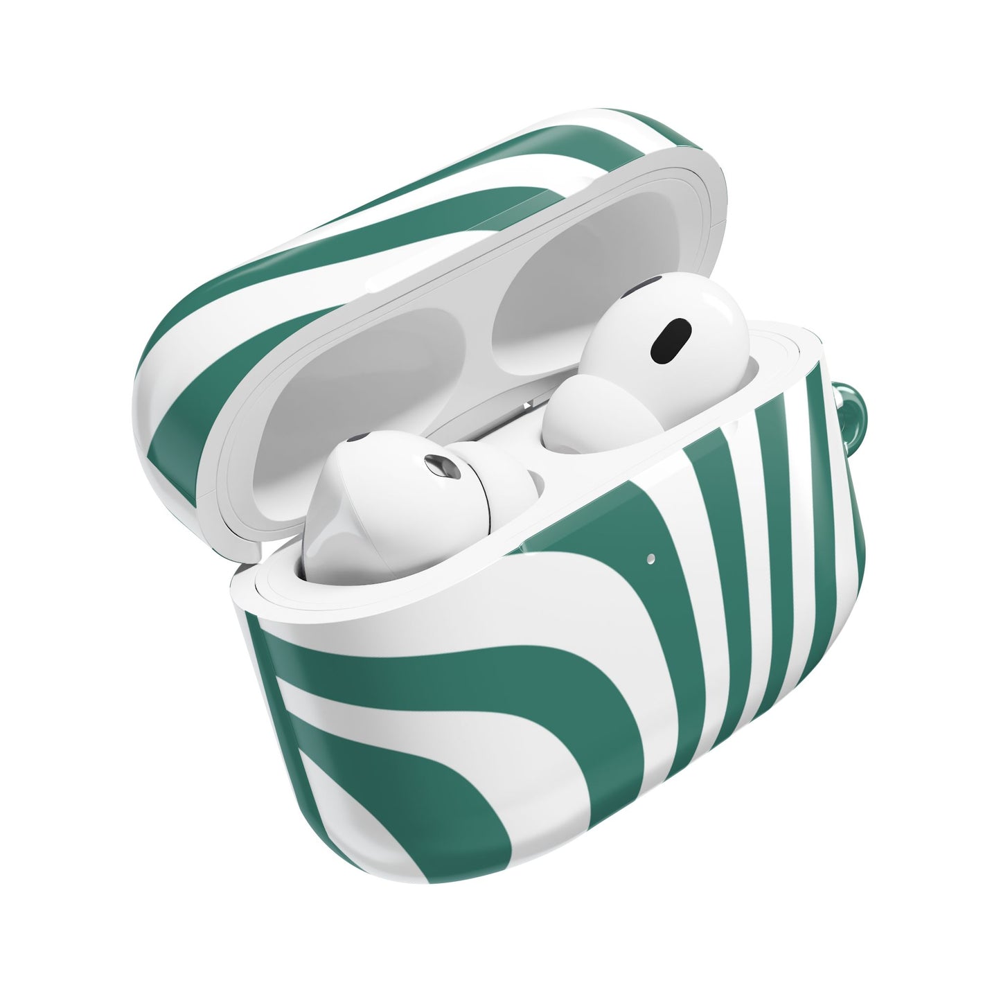 Stylish Green Stripe AirPod Case - Trendy Protective Cover for Music Lovers