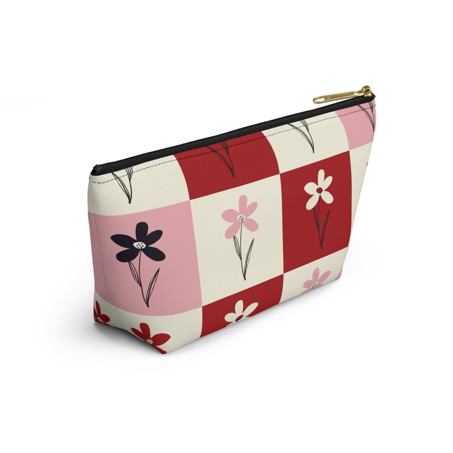 Pop Petal Plaid Accessory Pouch | Travel | Makeup Bag