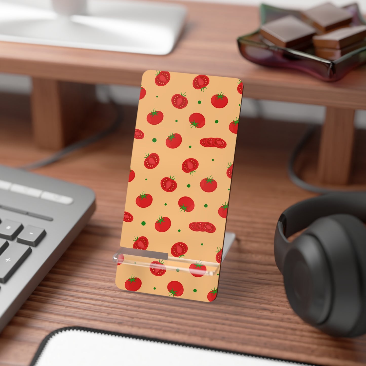 Tomato Pattern Mobile Display Stand - Desk Organizer