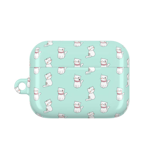 Cute Cat AirPod Case - Mint Green Cat Design for Pet Lovers