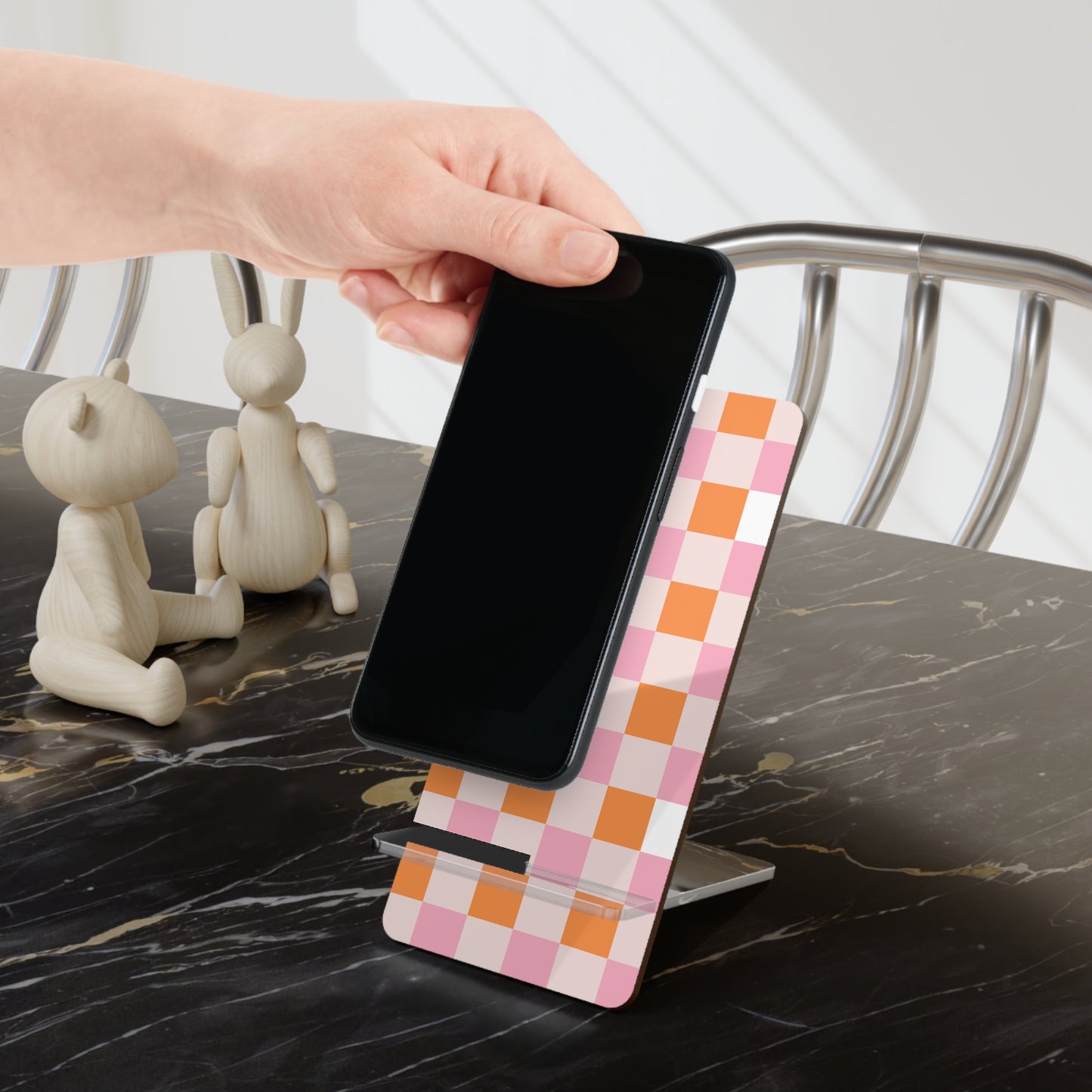 Colorful Checker Mobile Display Stand | Desk Organizer