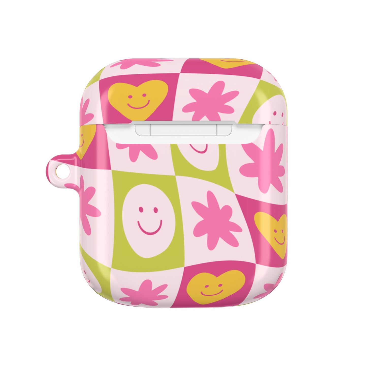 Colorful Floral AirPod Case with Smiling Faces