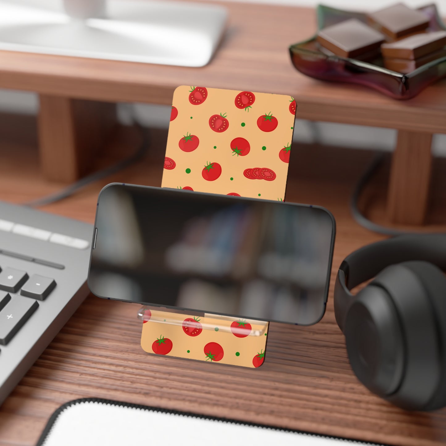 Tomato Pattern Mobile Display Stand - Desk Organizer