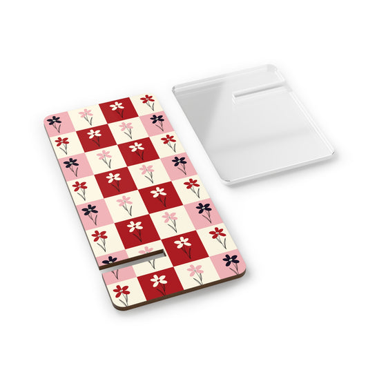 Pop Petal Plaid Phone Stand | Mobile Display Holder