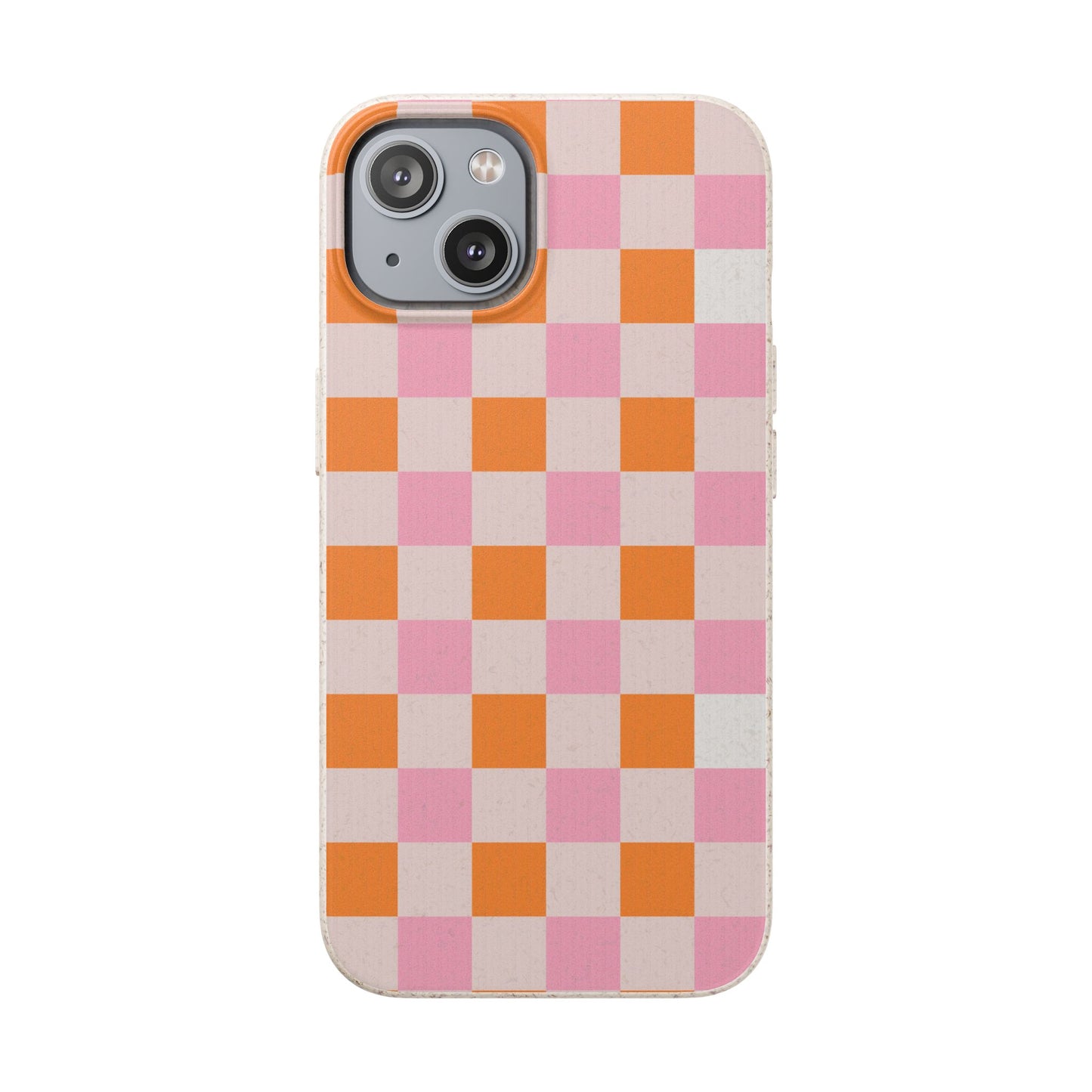 Chic Biodegradable Phone Case - Eco-Friendly Checkered Design, Sustainable Cell Phone Cover, Cute Gift for Environmentalists