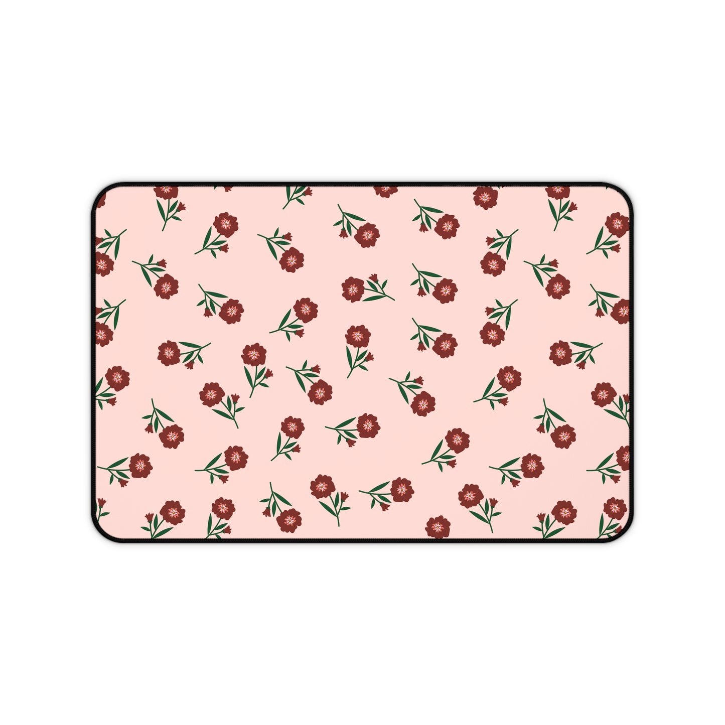 Crimson Bloom Desk Mat