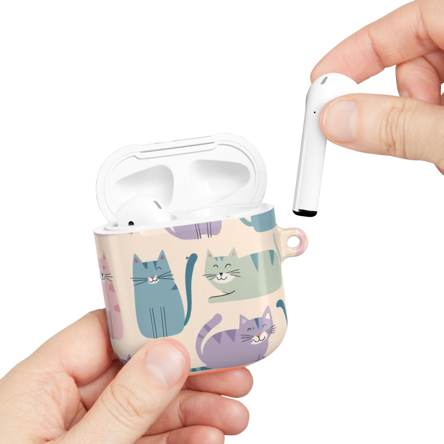 Cute Cat Pattern AirPod Case - Fun Pet Lover Accessory