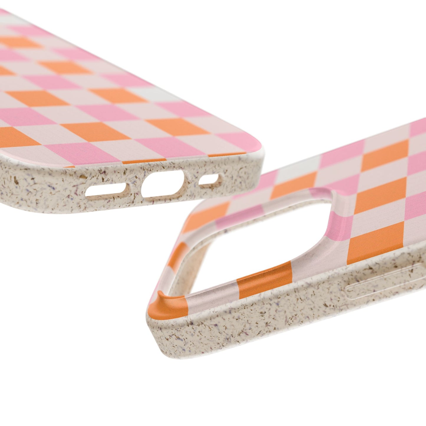 Chic Biodegradable Phone Case - Eco-Friendly Checkered Design, Sustainable Cell Phone Cover, Cute Gift for Environmentalists