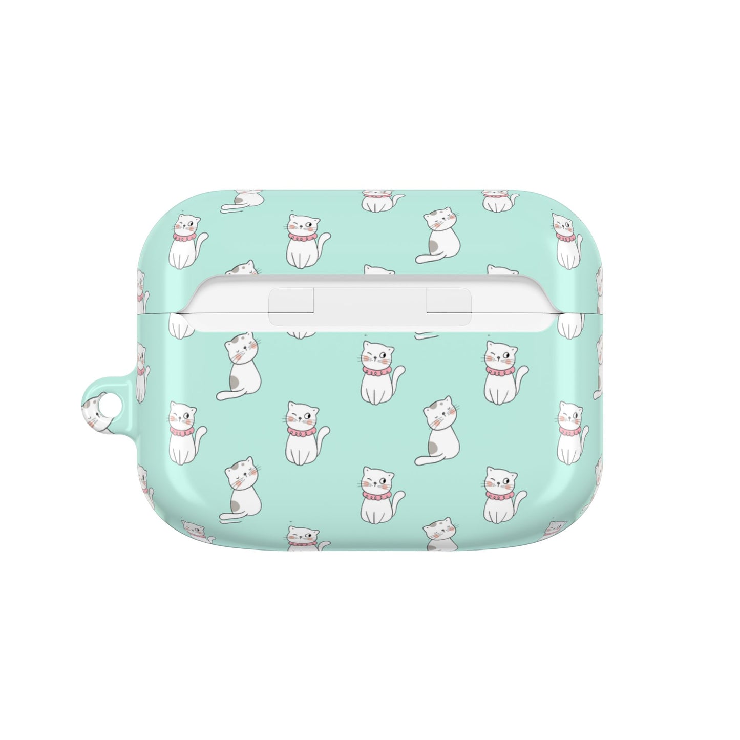 Cute Cat AirPod Case - Mint Green Cat Design for Pet Lovers