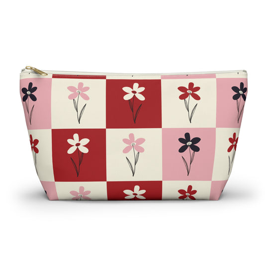Pop Petal Plaid Accessory Pouch | Travel | Makeup Bag