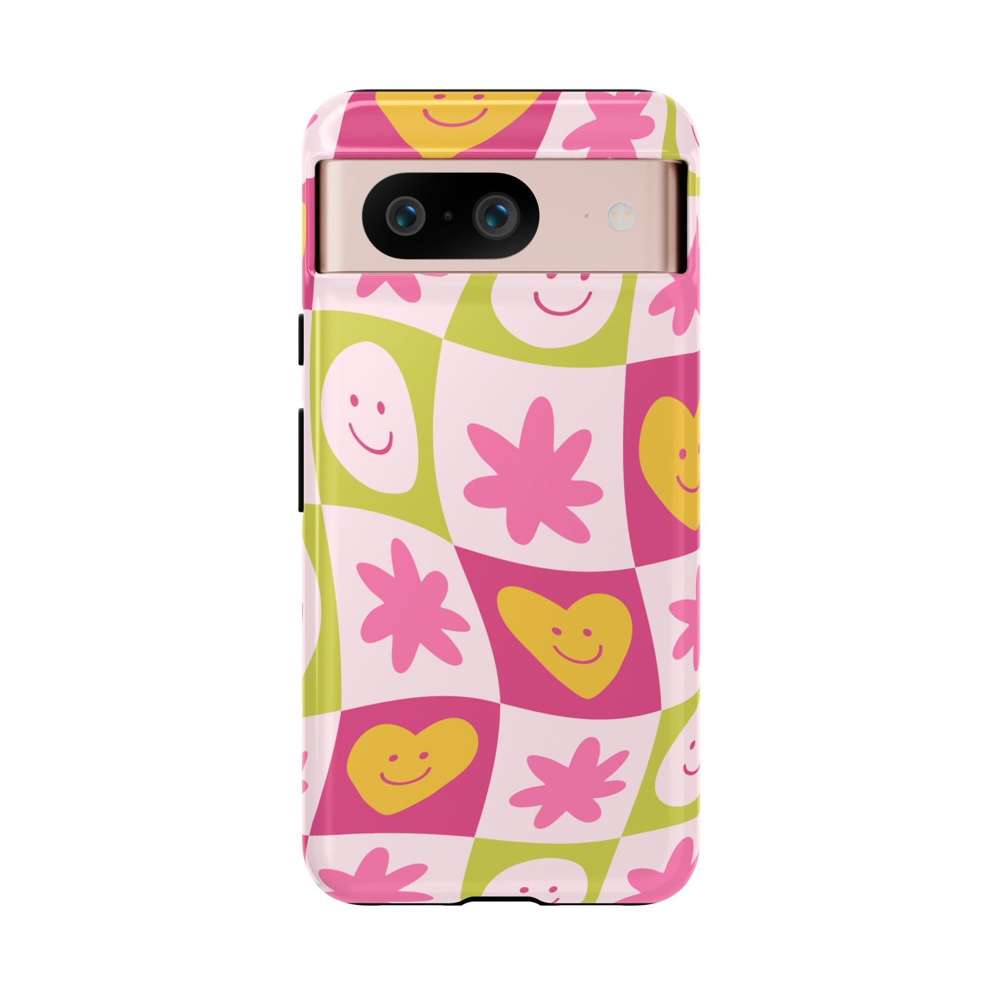 Colorful Floral iPhone Case with Smiley Faces