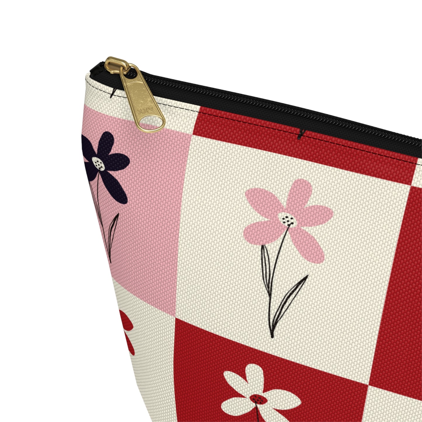 Pop Petal Plaid Accessory Pouch | Travel | Makeup Bag