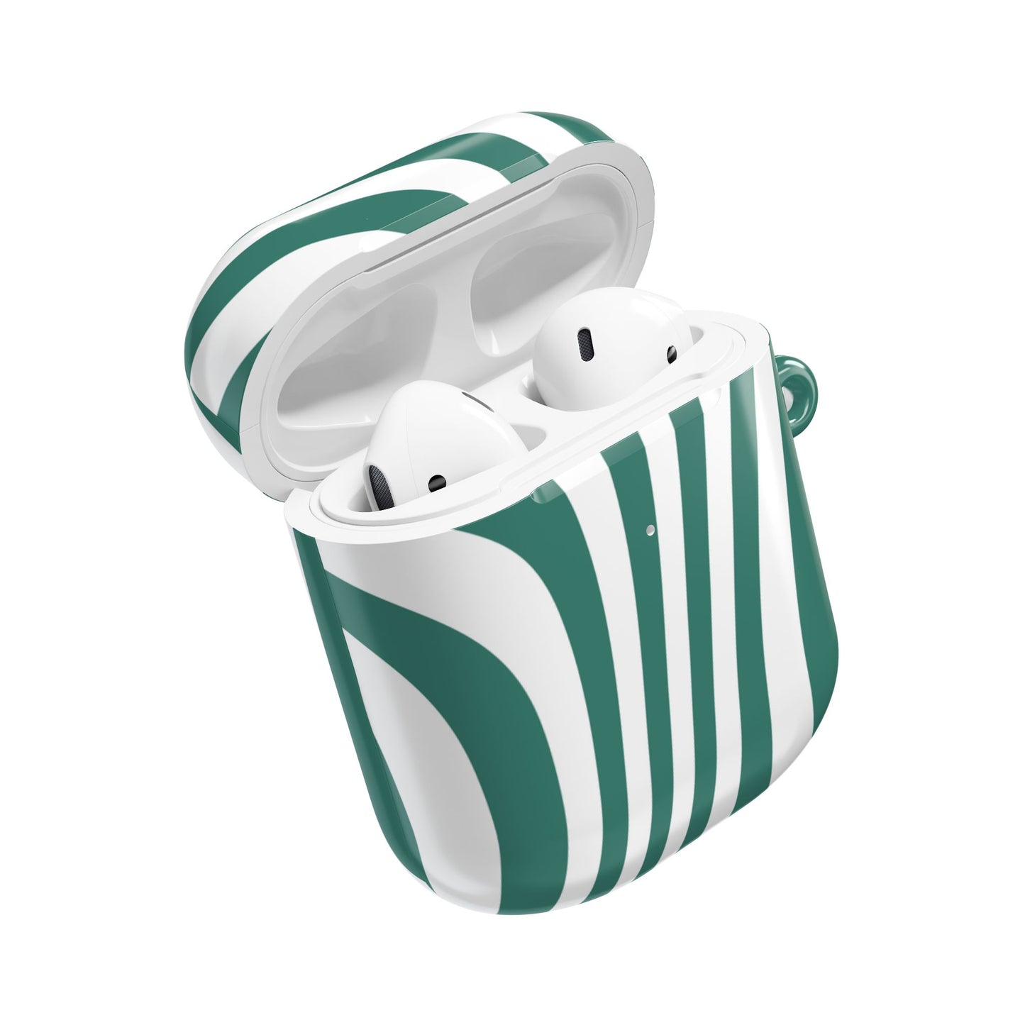 Stylish Green Stripe AirPod Case - Trendy Protective Cover for Music Lovers