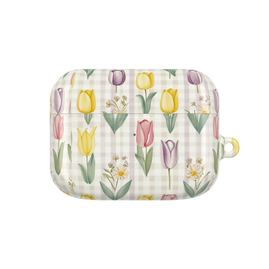 Spring Floral AirPod Cases with Tulip Design, Cute Gift for Music Lovers, Trendy Tech Accessories, Birthday, Mother's Day, Everyday Use
