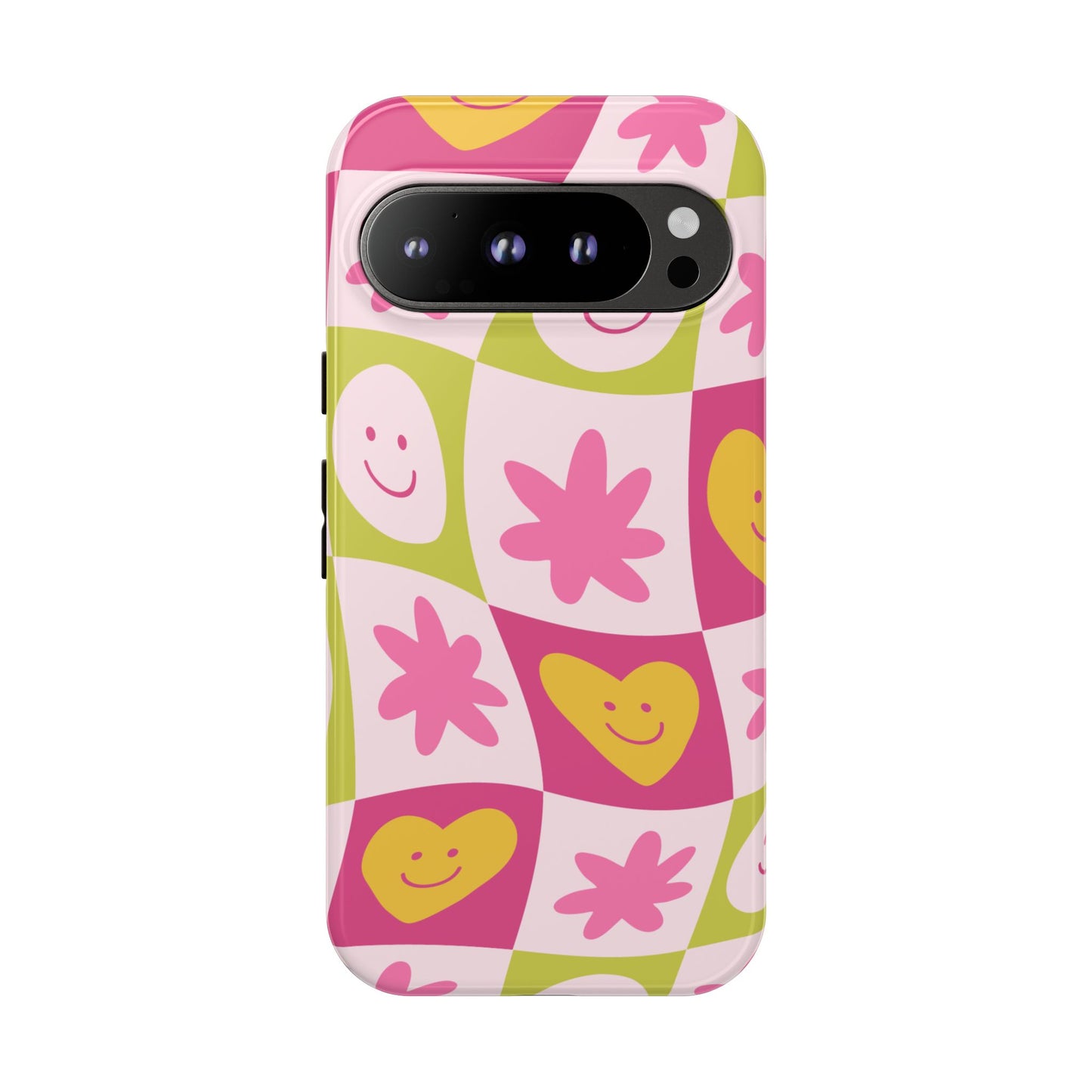 Colorful Floral iPhone Case with Smiley Faces