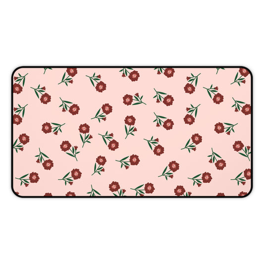 Crimson Bloom Desk Mat
