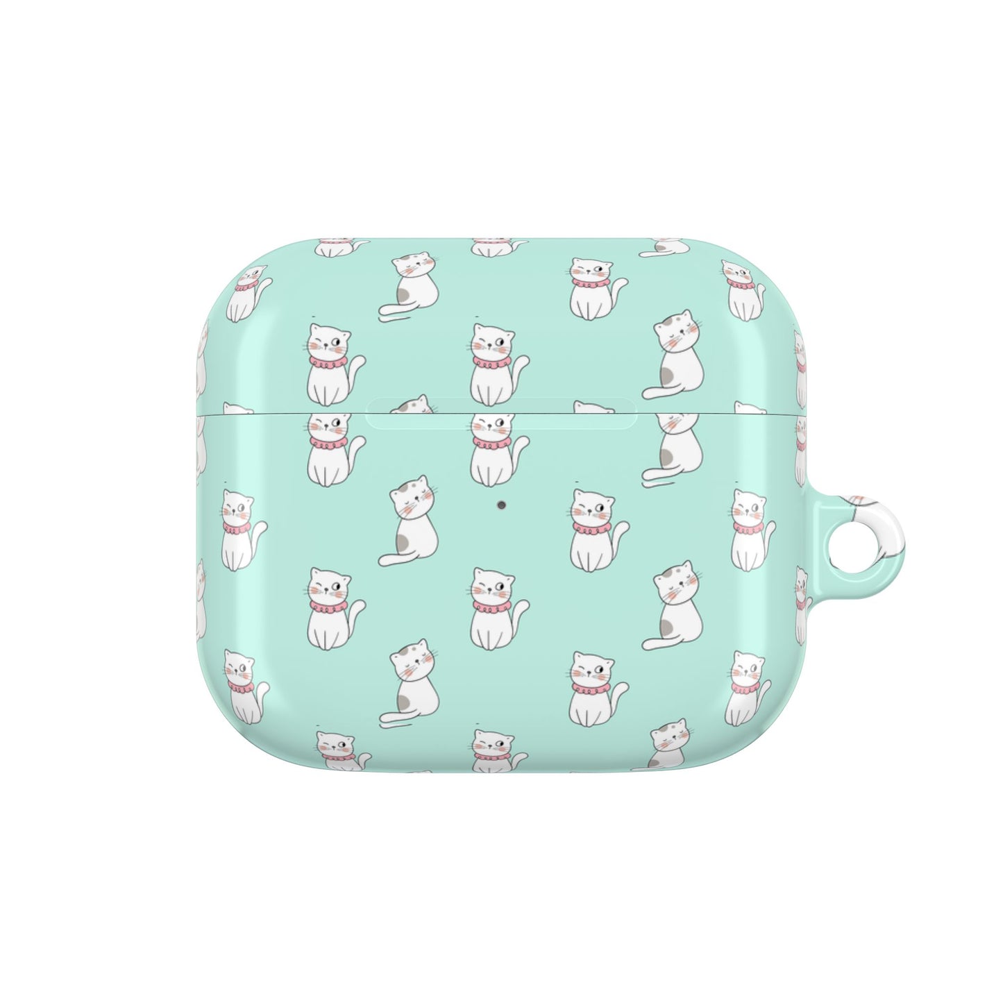 Cute Cat AirPod Case - Mint Green Cat Design for Pet Lovers