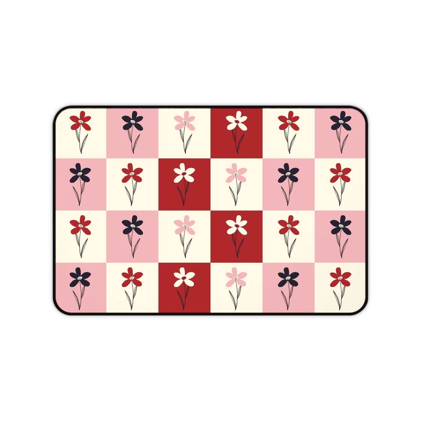 Pop Petal Plaid Desk Mat