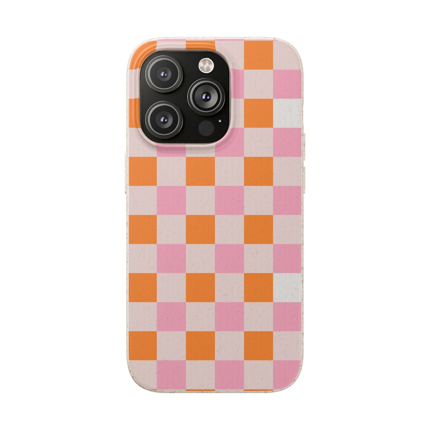 Chic Biodegradable Phone Case - Eco-Friendly Checkered Design, Sustainable Cell Phone Cover, Cute Gift for Environmentalists