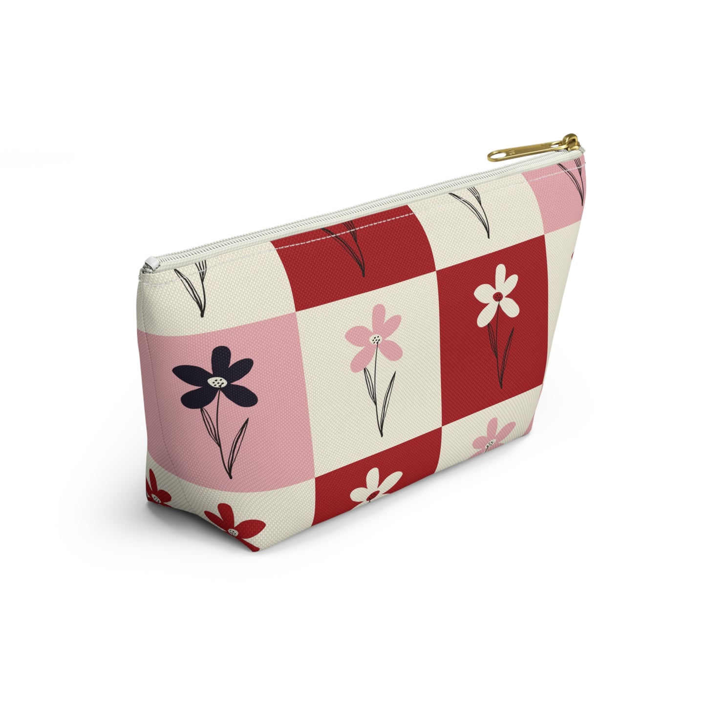 Pop Petal Plaid Accessory Pouch | Travel | Makeup Bag