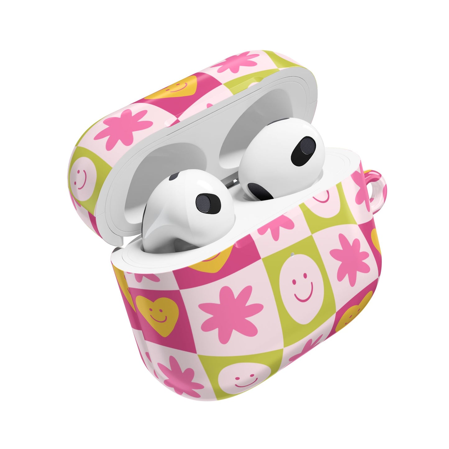 Colorful Floral AirPod Case with Smiling Faces