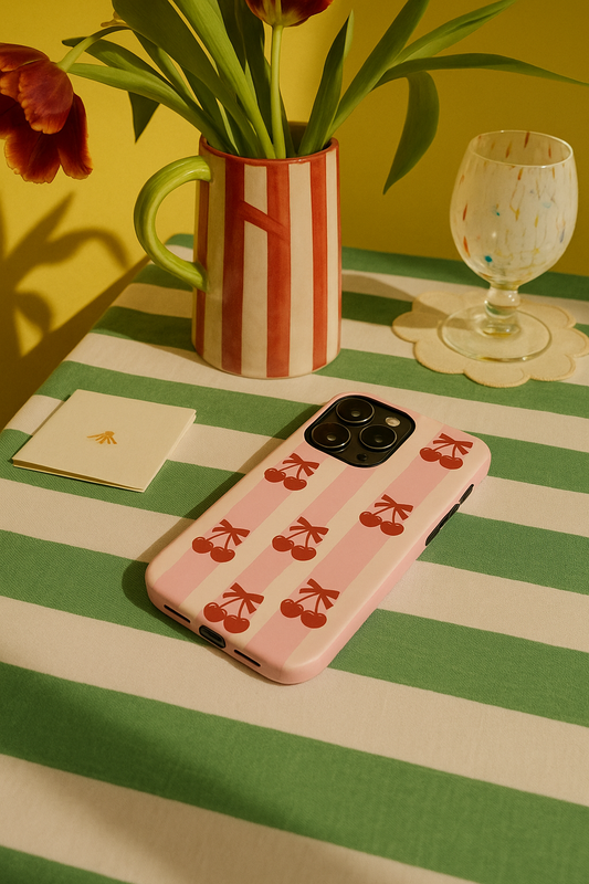 Cherry Stripe Phone Case | Tough Cases