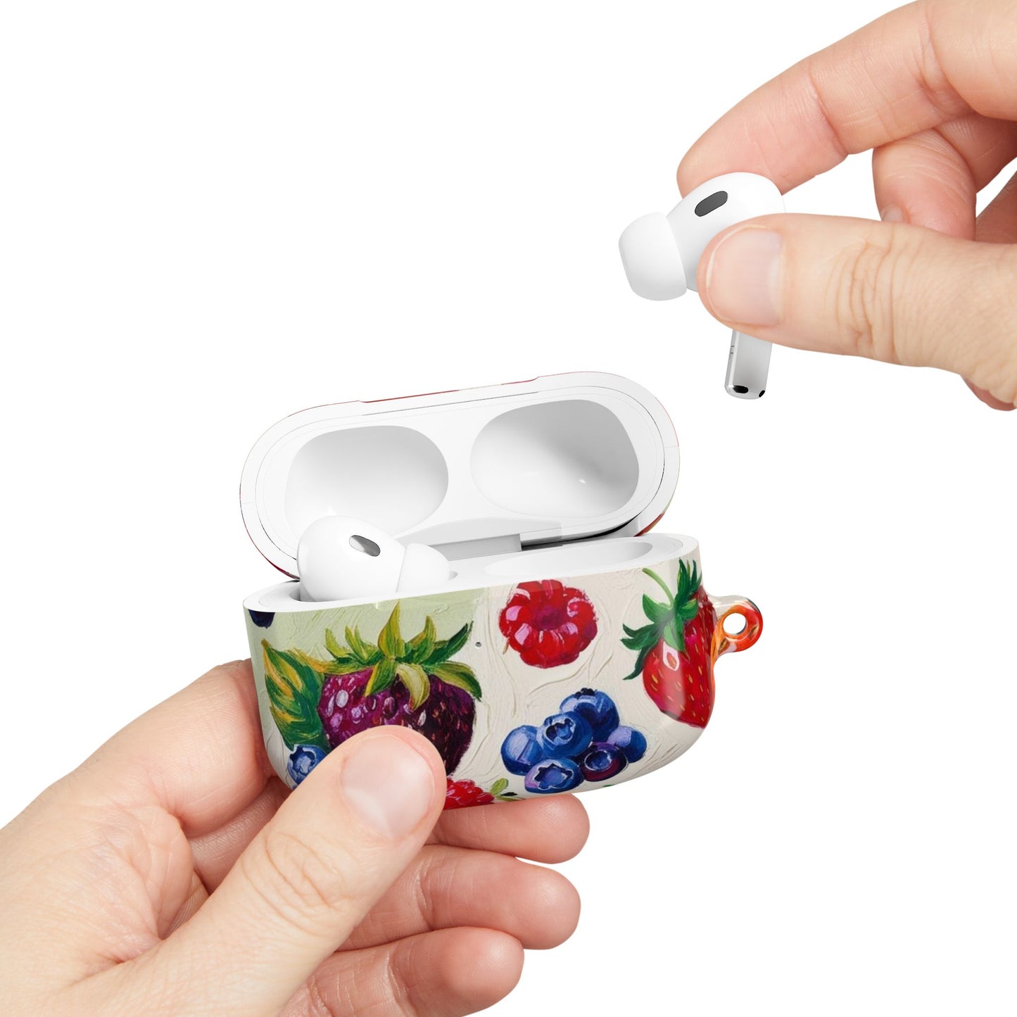 Colorful Berry Print AirPod Case - Fruit Inspired Design for Music Lovers
