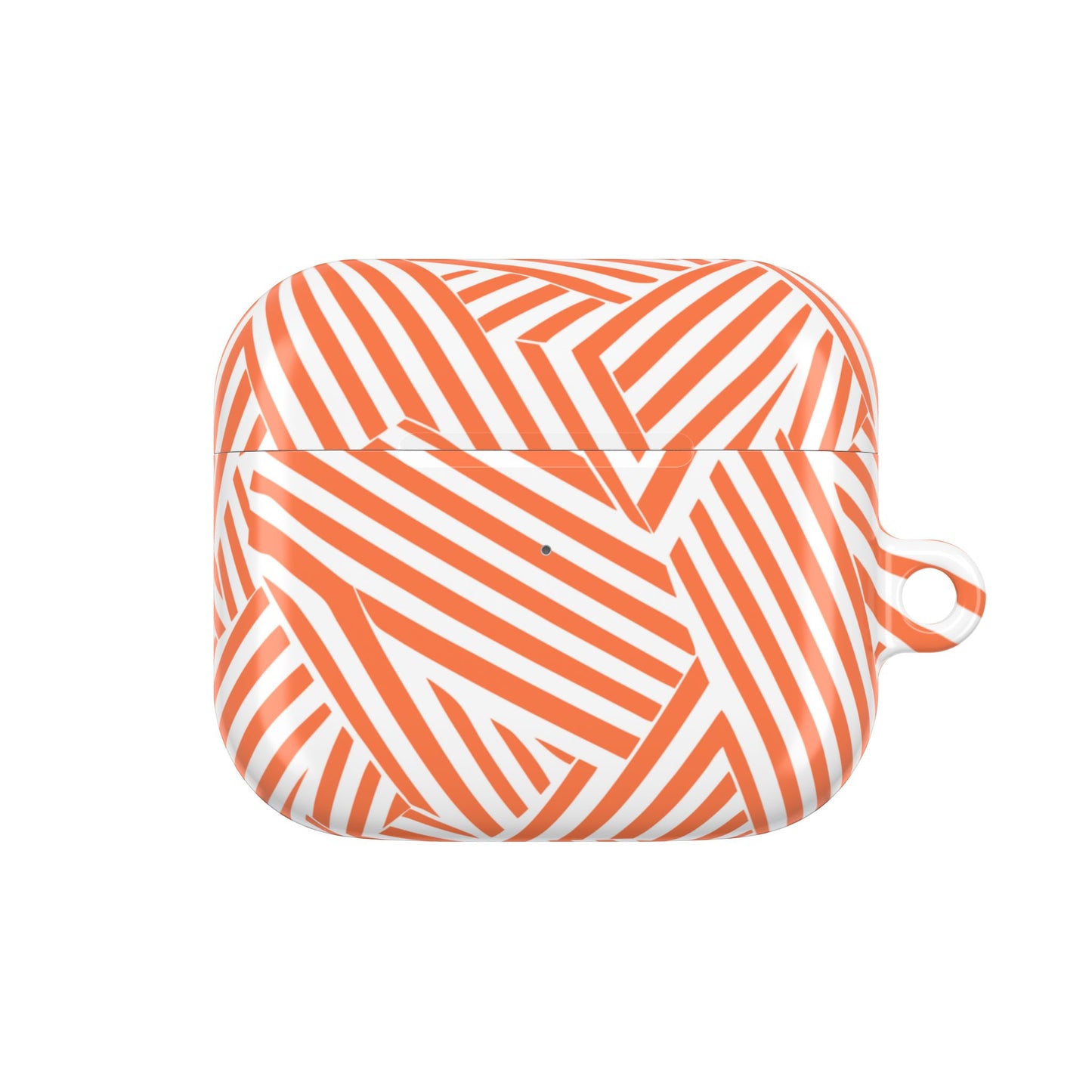 Stylish Orange Striped AirPod Case - Trendy Wireless Earbud Cover
