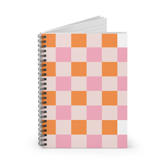 Colorful Checker Spiral Notebook | Ruled | Journal