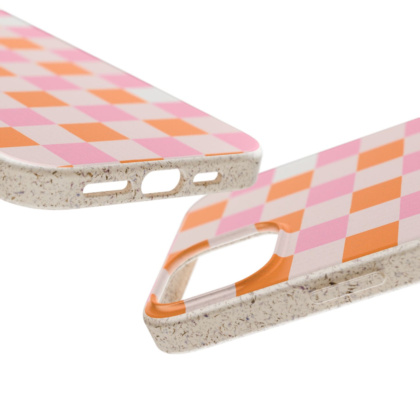 Chic Biodegradable Phone Case - Eco-Friendly Checkered Design, Sustainable Cell Phone Cover, Cute Gift for Environmentalists