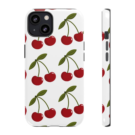 Cherry Pattern Phone Case - Tough Cases with Cute Cherry Design
