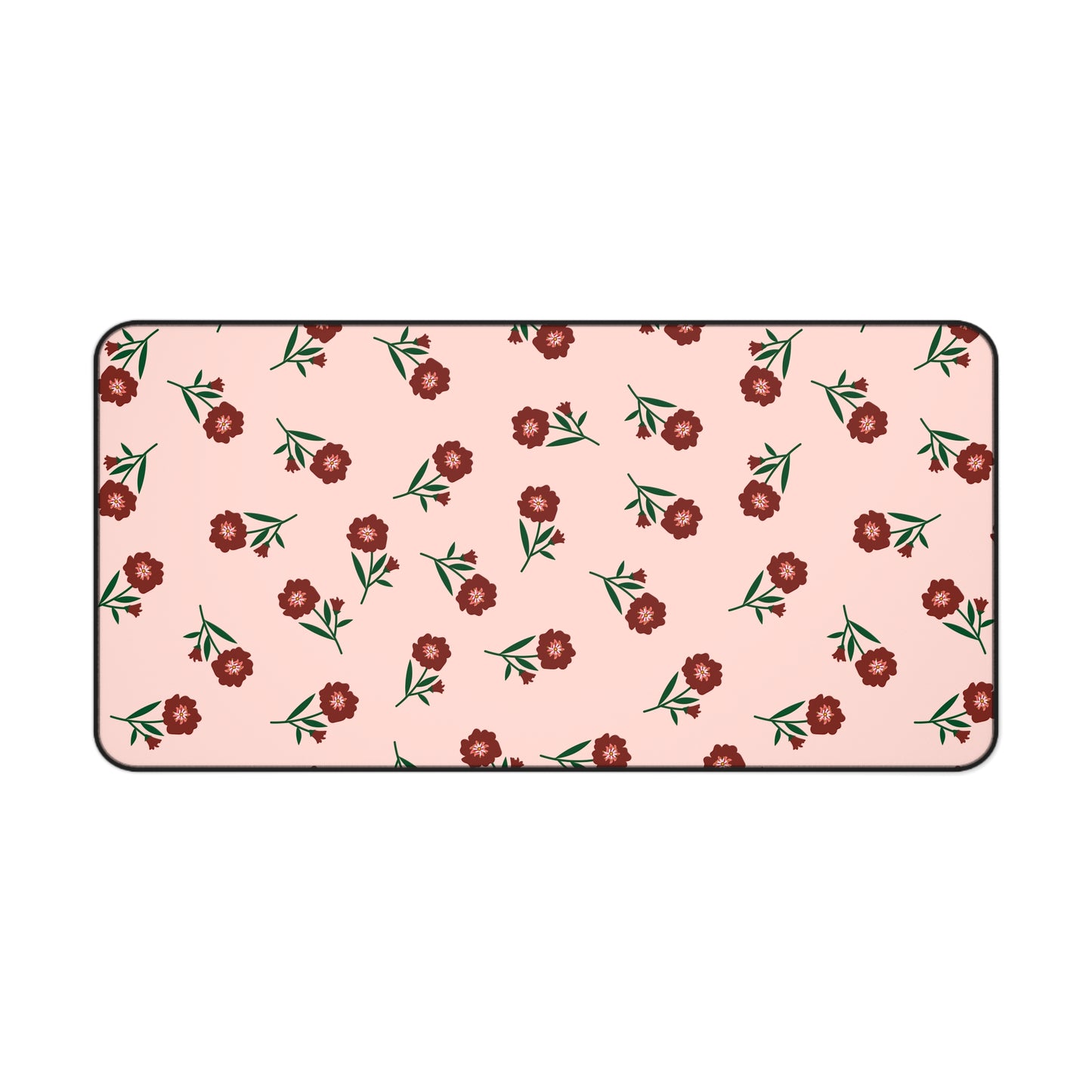 Crimson Bloom Desk Mat