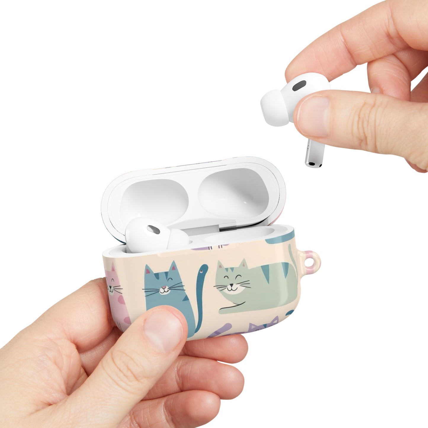 Cute Cat Pattern AirPod Case - Fun Pet Lover Accessory
