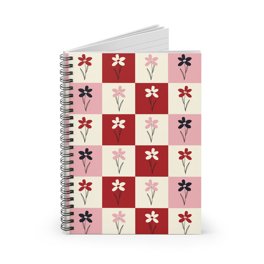 Pop Petal Plaid Spiral Notebook | Ruled | Journal