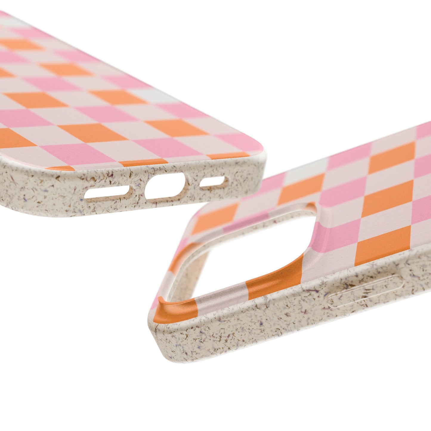 Chic Biodegradable Phone Case - Eco-Friendly Checkered Design, Sustainable Cell Phone Cover, Cute Gift for Environmentalists