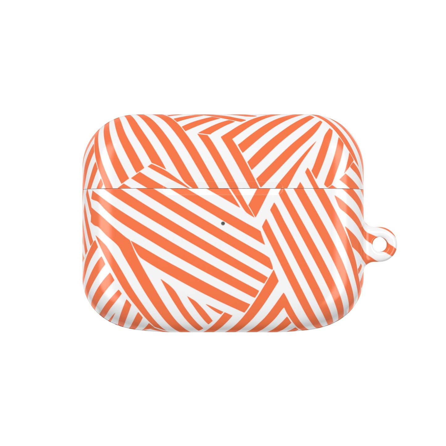 Stylish Orange Striped AirPod Case - Trendy Wireless Earbud Cover