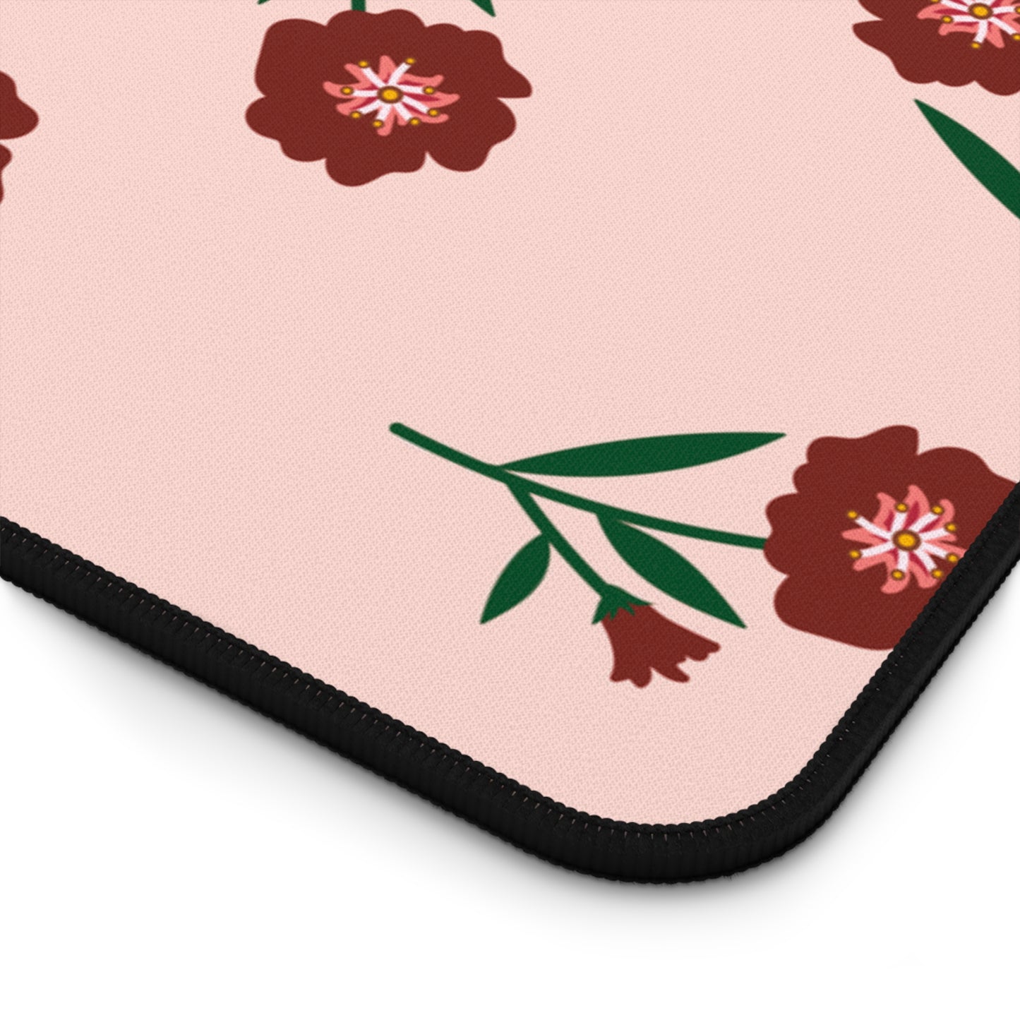 Crimson Bloom Desk Mat