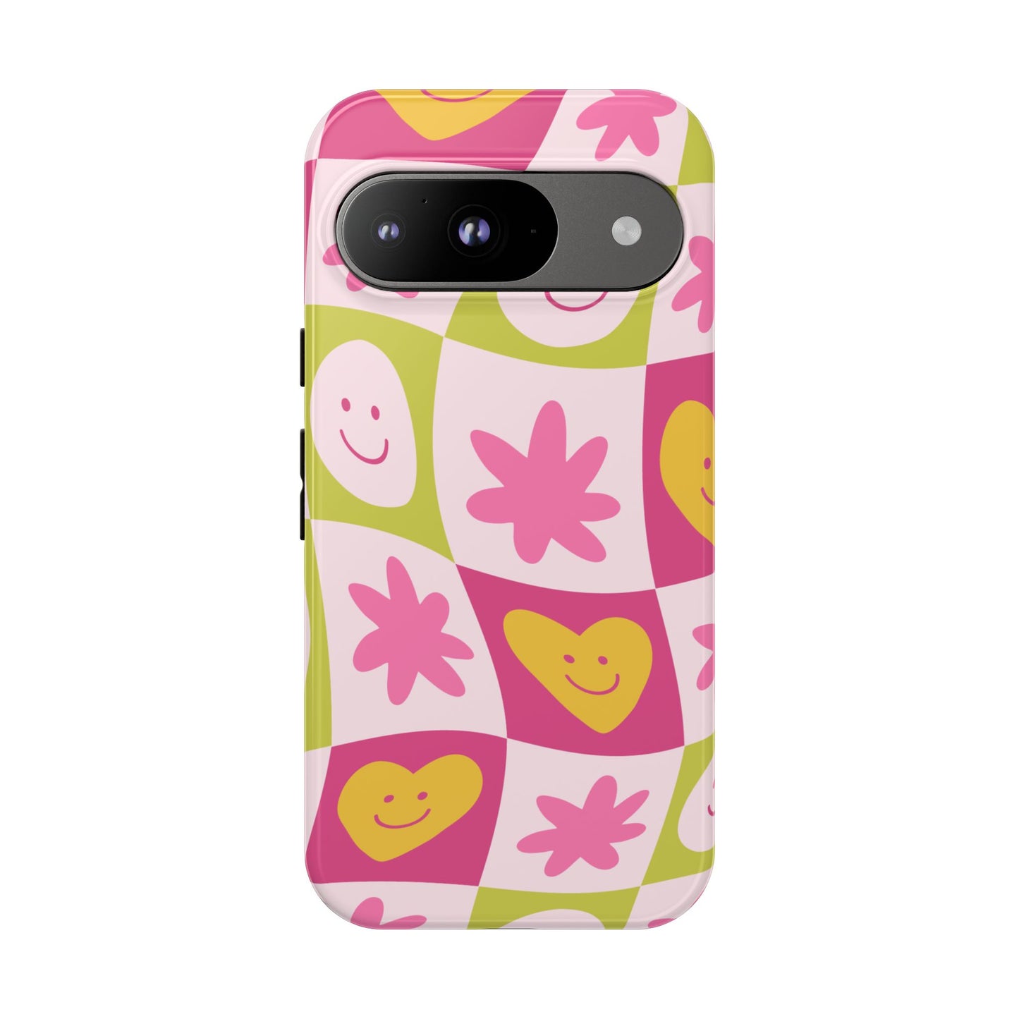 Colorful Floral iPhone Case with Smiley Faces