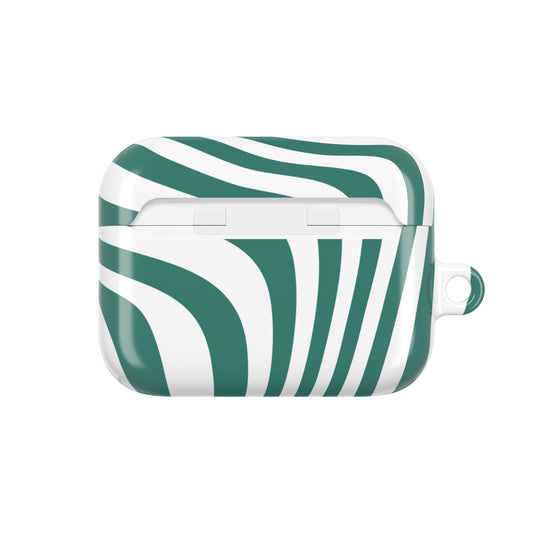 Stylish Green Stripe AirPod Case - Trendy Protective Cover for Music Lovers