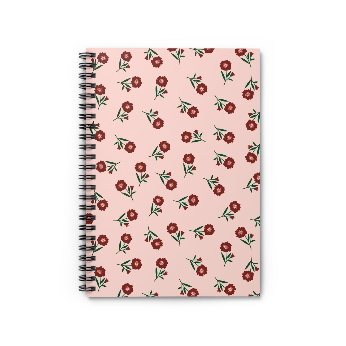 Crimson Bloom Spiral Notebook | Ruled | Journal