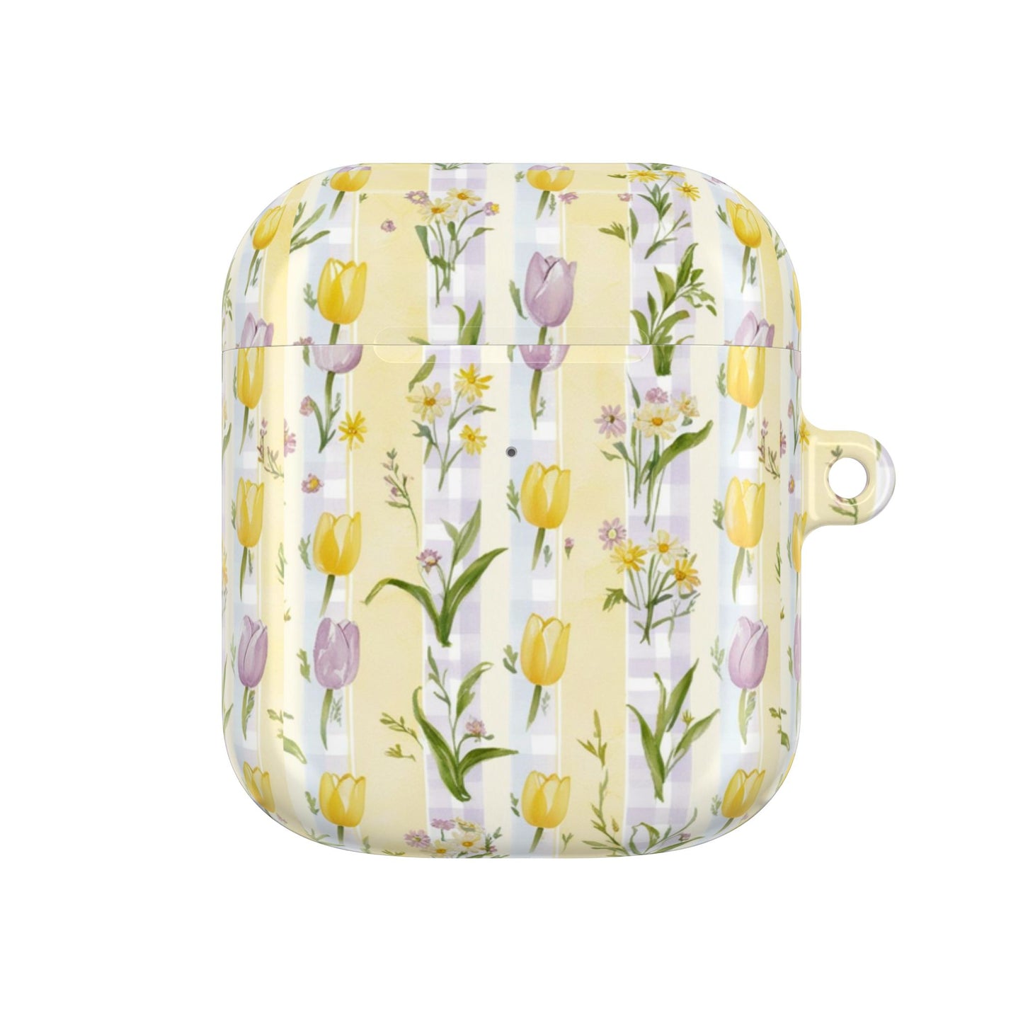 Spring Floral AirPod Case, Yellow Tulip Design, Cute Earbud Cover, Gift for Flower Lovers, Mother's Day Accessories