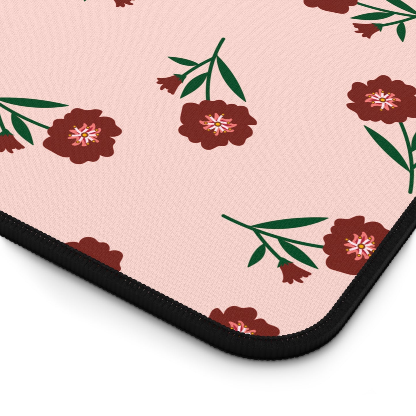 Crimson Bloom Desk Mat