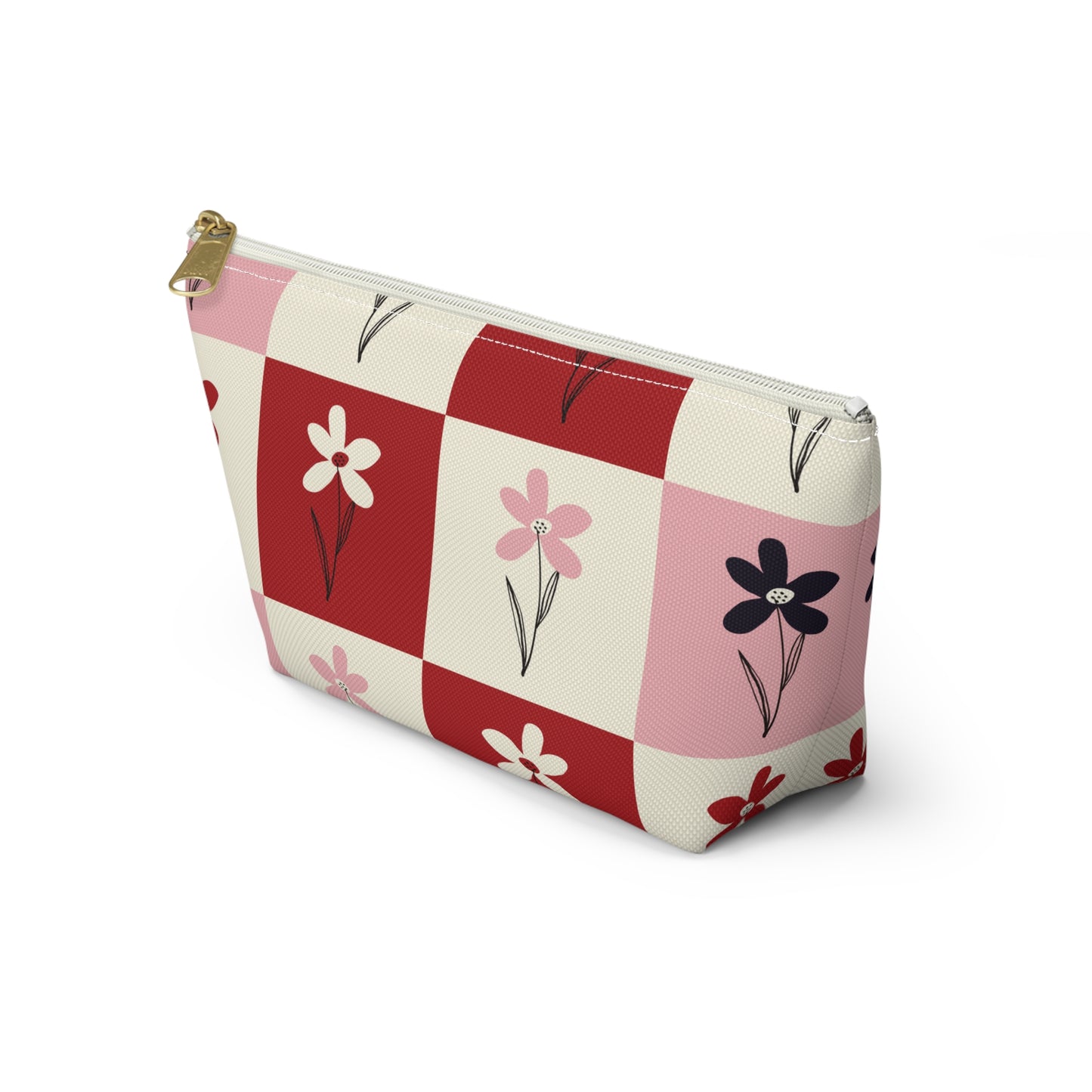 Pop Petal Plaid Accessory Pouch | Travel | Makeup Bag