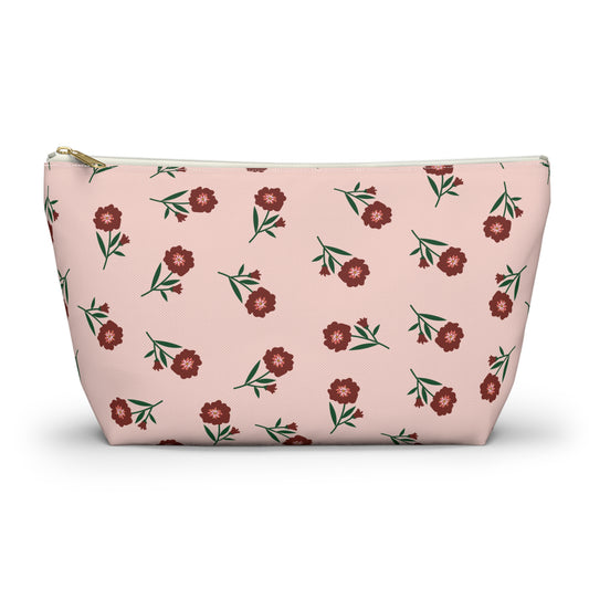 Crimson Bloom Accessory Pouch | Makeup Bag | Travel Organizer