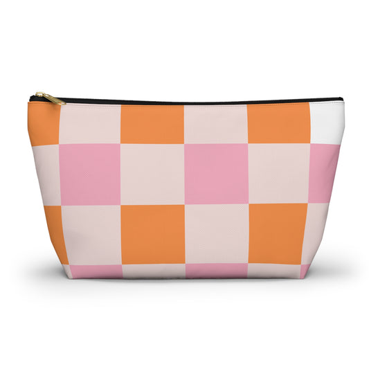 Colorful Checker Accessory Pouch | Makeup Bag | Travel Organizer