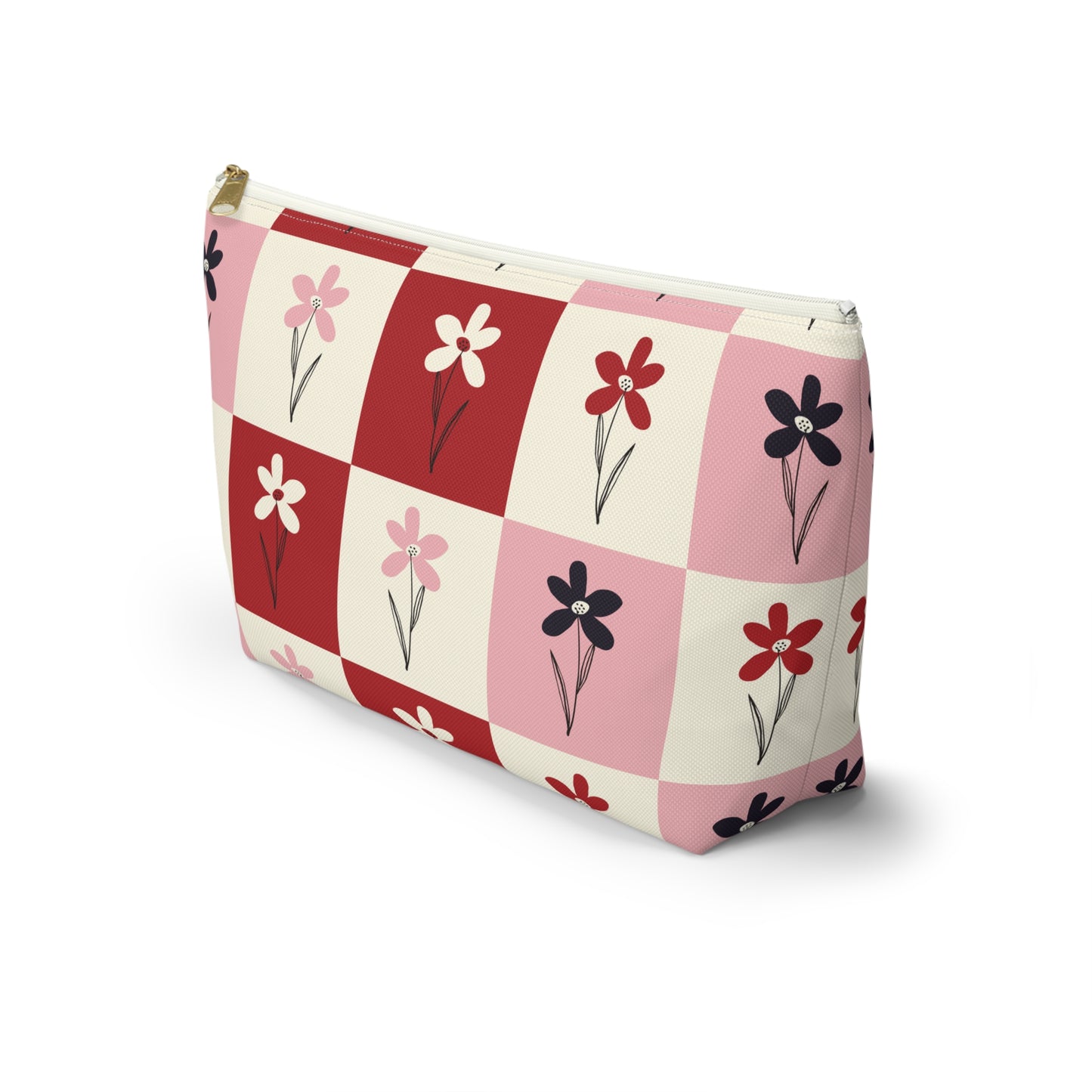 Pop Petal Plaid Accessory Pouch | Travel | Makeup Bag
