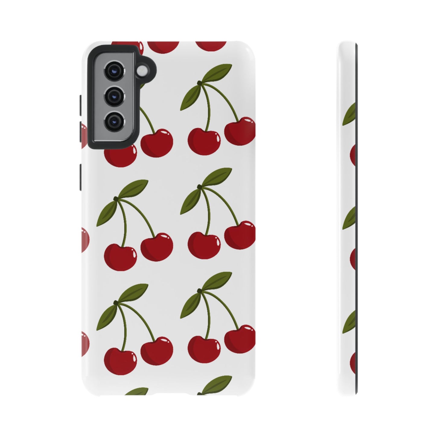 Cherry Pattern Phone Case - Tough Cases with Cute Cherry Design