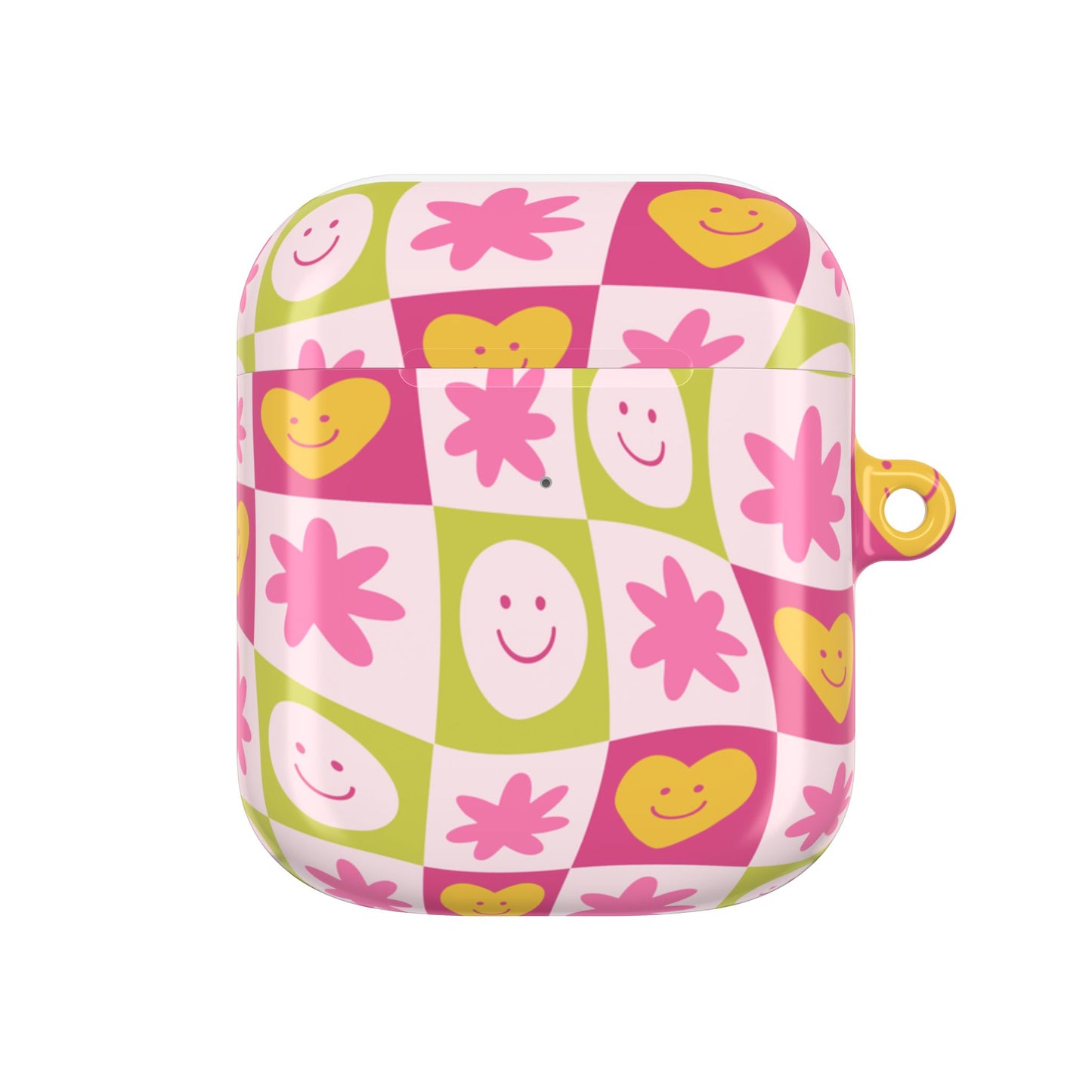 Colorful Floral AirPod Case with Smiling Faces